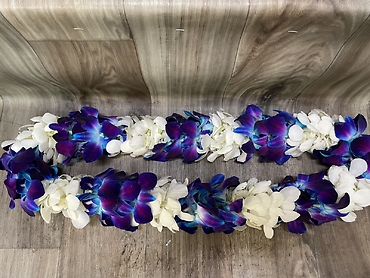 Blue/White orchid lei - pattern