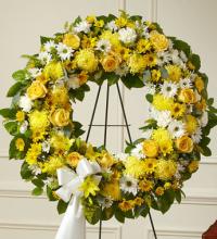 Serene Blessings Yellow Standing Wreath