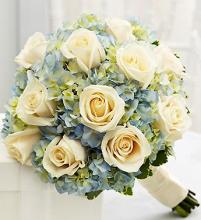 Blue and White Bridesmaid Bouquet
