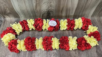 Carnation Lei - yellow/red