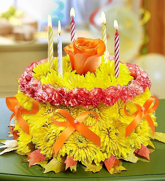 Birthday Flower Cake for Fall