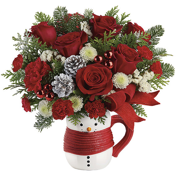 Send a Hug Snowman Mug Bouquet 