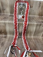 Double Ribbon Lei - Stanford - red/white - Open Ends