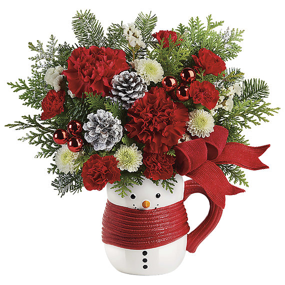 Send a Hug Snowman Mug Bouquet 