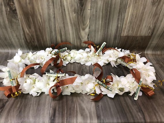 White Orchid - Diploma money lei