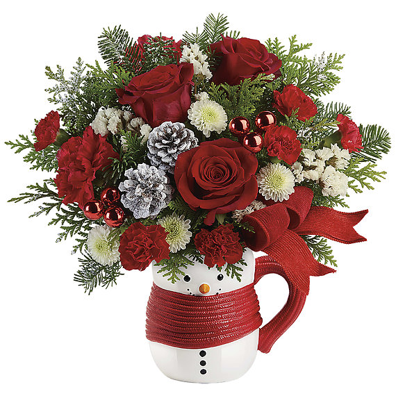 Send a Hug Snowman Mug Bouquet 