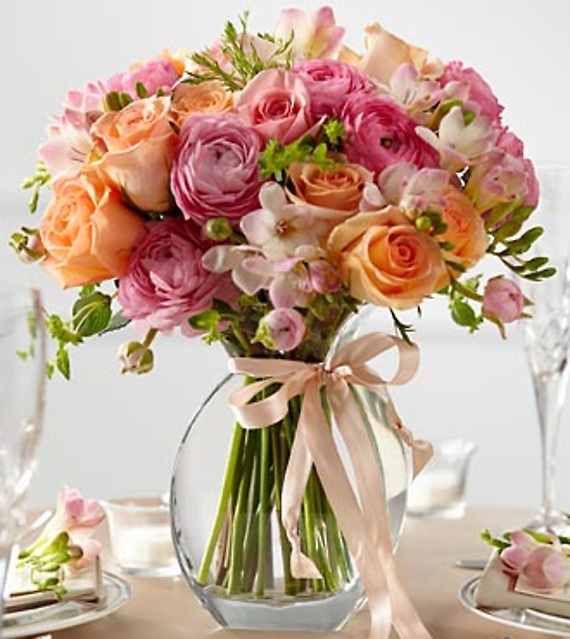 The Peach Silk Fresh Arrangement