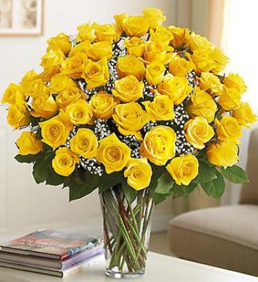 Elegance Long Stem Yellow Roses -2 dozen