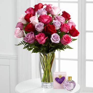 The Captivating Color&trade; Rose Bouquet by Vera Wang with Frag