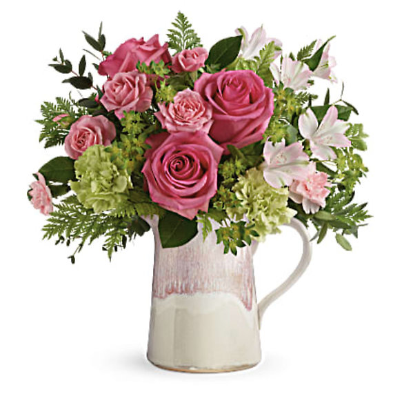 TF HEART STONE PITCHER BOUQUET