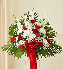 Heartfelt Sympathy Red & White Basket