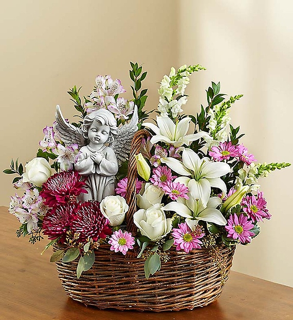 Heavenly Angel Lavender and White Basket