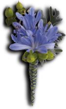 Bold and Blue Boutonniere