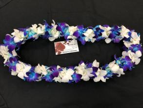 Blue/white orchid lei - mix