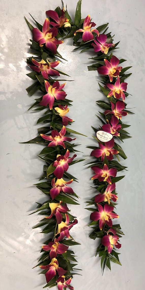 Graduation Stole T-Leaf Lei (Sunset)