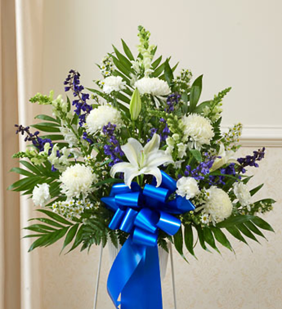 Heartfelt Sympathies Blue & White Basket