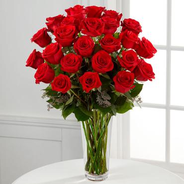 2 Dozen Long Stem Red Rose Bouquet